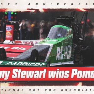 Tony Stewart gets the Wally in Pomona
