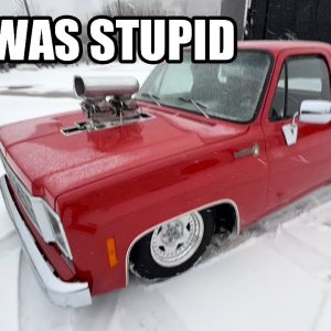 We Drove Pro Street Hot Rod Through a Blizzard Leaving PRI !!!