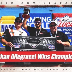Jonathan Allegrucci wins the 2026 Flexjet Factory Stock Showdown Championship